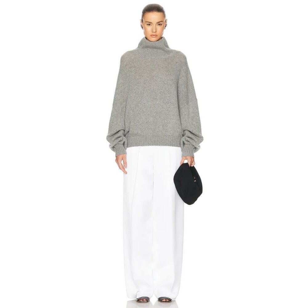 KHAITE Morris Cashmere Sweater in Granite Grey - Picture 6 of 6